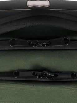 Petite valise à roulettes XS kaki unie avec des bretelles au dos
