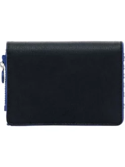 Petit porte-monnaie noir zippé avec des détails peau de serpent