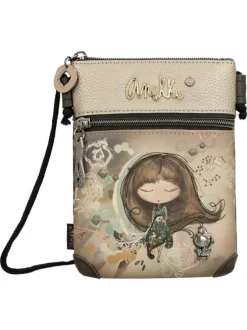 Pochette beige orné de motifs exclusifs et pourvu d'une bandoulière fine