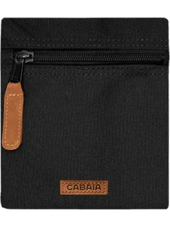 Pochette noire unie effet grainé pourvue d'une fermeture zippée