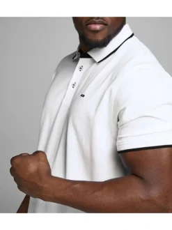 Polo blanc pour homme avec logo en coton coupe droite PAULOS
