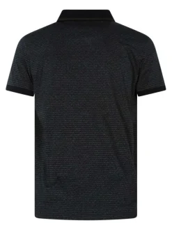 Polo bleu marine à petits motifs avec une coupe regular fit et le logo