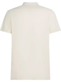 Polo en better coton initiative beige uni à coupe droite et à col zippé