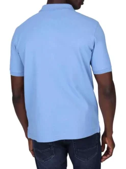 Polo en coton biologique lavande uni avec une coupe droite et un col à revers