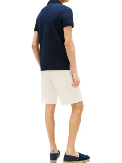 Polo en coton biologique marine avec un col à rabats boutonné