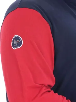 Polo en coton biologique marine bicolore à coupe droite avec un col à revers