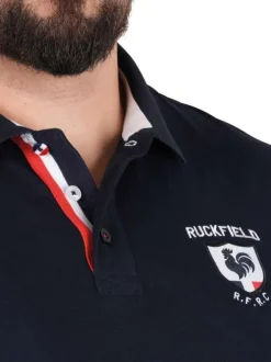 Polo en coton biologique marine uni pourvu de manches courtes