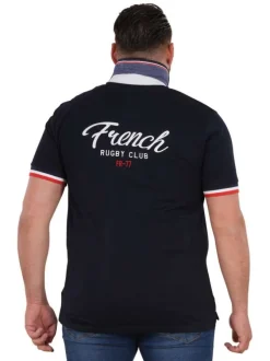 Polo en coton biologique marine uni pourvu de manches courtes