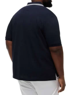 Polo en coton biologique marine uni pourvu d'un col boutonné