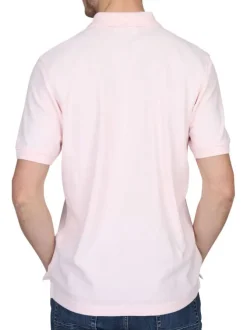 Polo en coton biologique rose uni avec une coupe droite et un col à revers