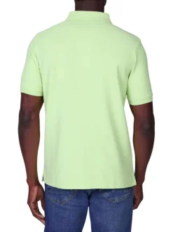 Polo en coton biologique vert uni avec une coupe droite et un col à revers