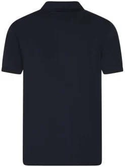 Polo en coton bleu marine en maille piquée avec une coupe droite et le logo