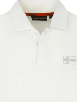 Polo en coton écru uni avec une coupe regular fit et le logo à la poitrine