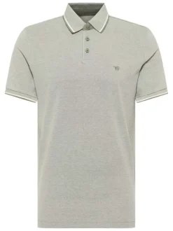 Polo en coton kaki uni avec un col boutonné et des manches courtes
