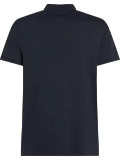Polo en coton marine avec un col à rabats et des manches courtes