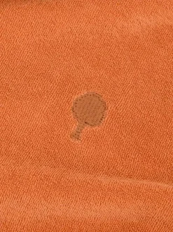 Polo en coton mélangé brique uni avec un col polo et des manches courtes