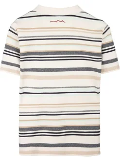 Polo en coton multicolore orné d'un motif à rayures horizontales