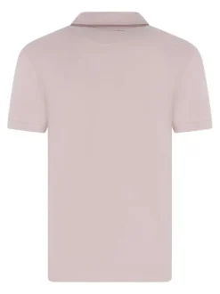 Polo en coton rose à coupe droite pourvu d'un col à revers épais