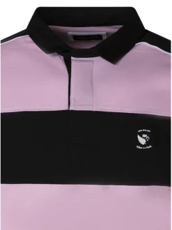 Polo en coton rose uni pourvu d'une coupe droite et d'un col boutonné