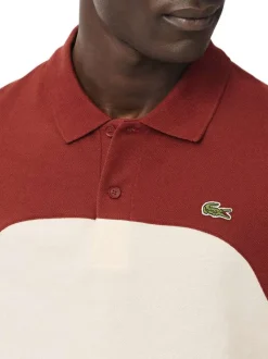Polo en coton tricolore avec une coupe droite et un col à revers