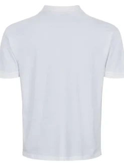 Polo en piqué de coton blanc uni col oxford et à manches courtes