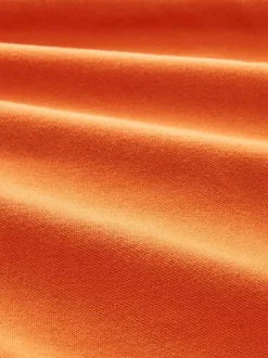 Polo grande taille en coton orange avec logo brodé en marine sur la poitrine coupe droite