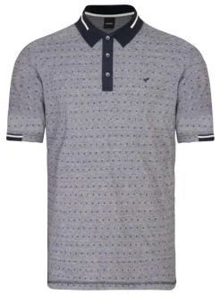 Polo gris imprimé avec une coupe droite un col boutonné et des manches courtes