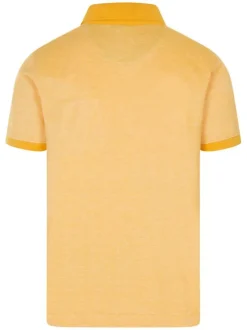 Polo jaune en coton maille piquée coupe droite col boutonné