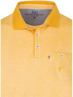 Polo jaune en coton maille piquée coupe droite col boutonné