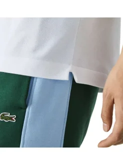 Polo L1212 en coton blanc uni coupe droite avec un col boutonné