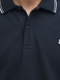 Polo marine Austin en maille piquée à coupe droite avec des manches courtes