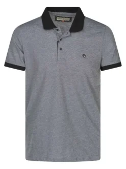 Polo noir chiné avec une coupe regular fit et le logo brodé en petit