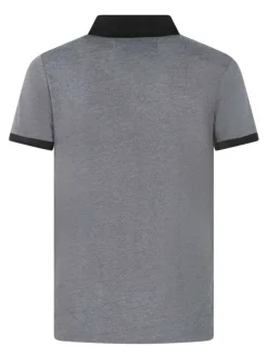 Polo noir chiné avec une coupe regular fit et le logo brodé en petit