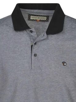 Polo noir chiné avec une coupe regular fit et le logo brodé en petit