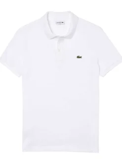 Polo Ph4012 en coton blanc uni coupe droite avec un col boutonné