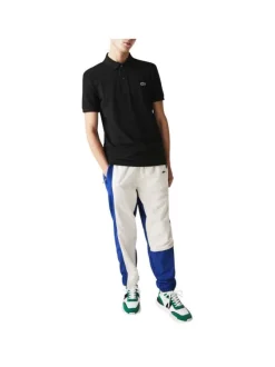 Polo Ph4012 en coton noir uni avec une coupe droite et un col boutonné