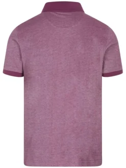 Polo rose en coton maille piquée coupe droite col boutonné