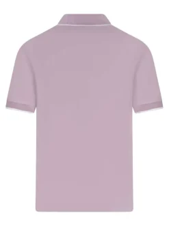 Polo rose uni avec une coupe droite et un col à revers avec des boutons