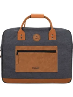 Porte-documents anthracite chiné avec fermeture zippée et pochettes interchangeables