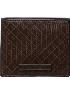 Portefeuille marron à motif monogramme pourvu de multiples rangements