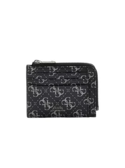 Portefeuille noir imprimé logotypé avec nom de la marque en bijou