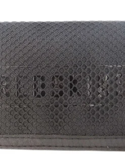 Portefeuille noir uni avec nid d'abeilles sur toute la surface