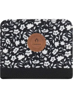 Portefeuille Medium Catane noir et blanc avec un imprimé floral