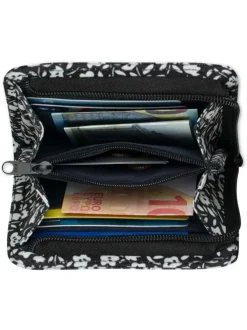 Portefeuille Medium Catane noir et blanc avec un imprimé floral