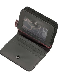 Portefeuille multicolore pourvu de motifs exclusifs et d'une fermeture zippée