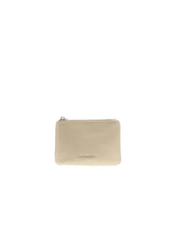 Porte-monnaie or uni en simili-cuir avec une fermeture zippée