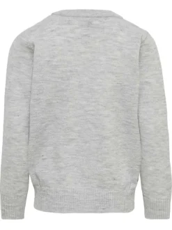 Pull gris chiné Xmas fantaisie coupe droite col rond