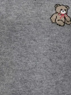Pull gris imprimé avec des manches longues et une coupe droite à col rond
