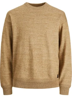 Pull beige chiné Melvin Knit Crew Neck col rond et à manches longues