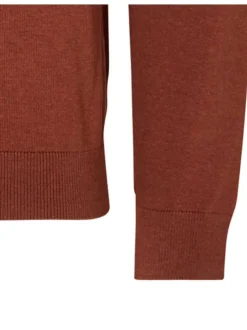 Pull Berg Roll Neck brique uni en coton avec une coupe droite et un col roulé